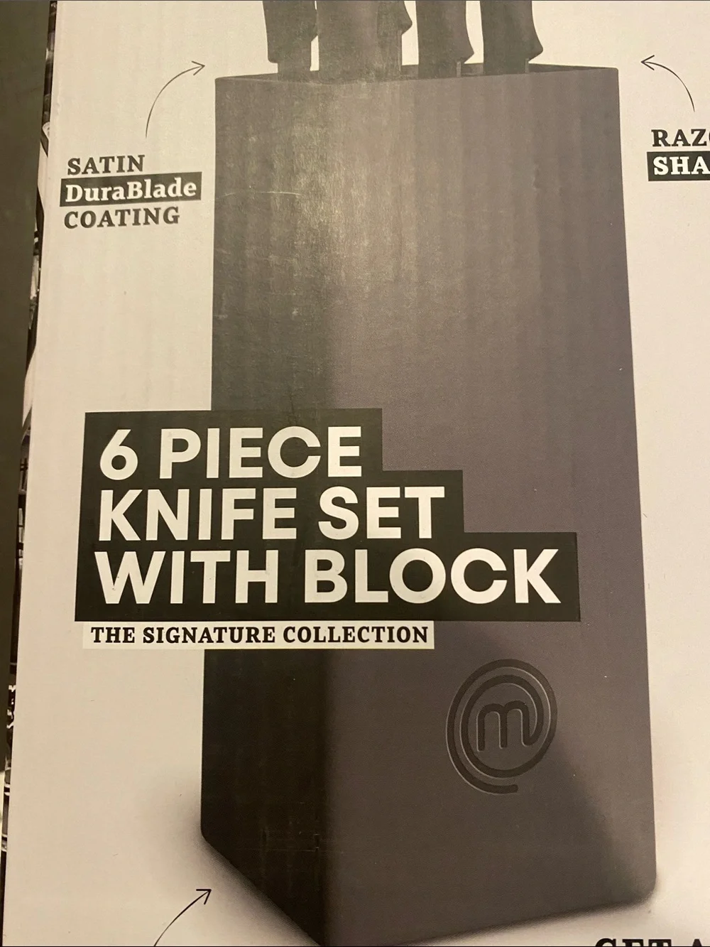 NIB MasterChef 6-Piece Knife Set with Block - Black.